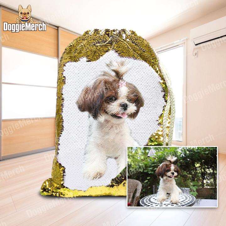 Custom Sequins Backpack of Your Pet's Photo Custom Sequins Backpack of Your Pet's Photo